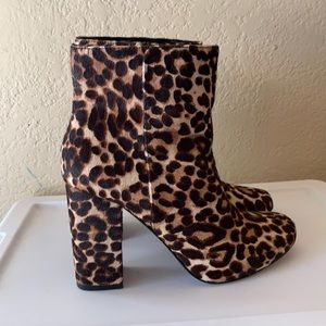 Charles David Studio calf hair leopard booties. Size 7